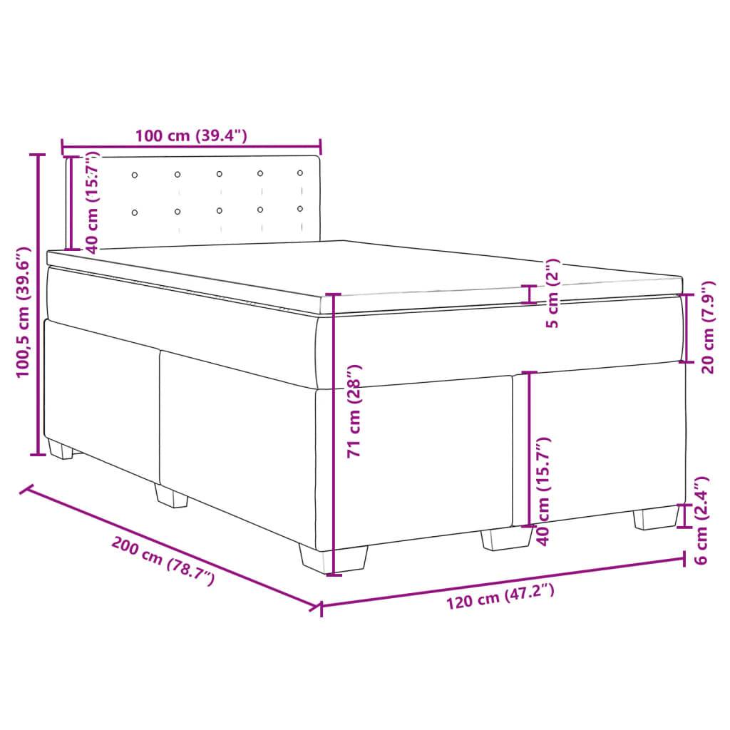 vidaXL Boxspringbett mit Matratze Taupe 120x200 cm Stoff
