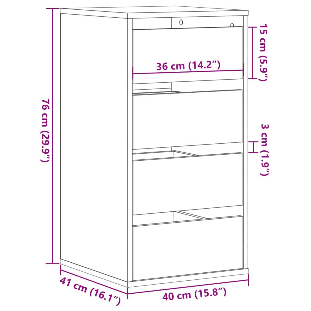 vidaXL Kommode Betongrau 40x41x76 cm Holzwerkstoff