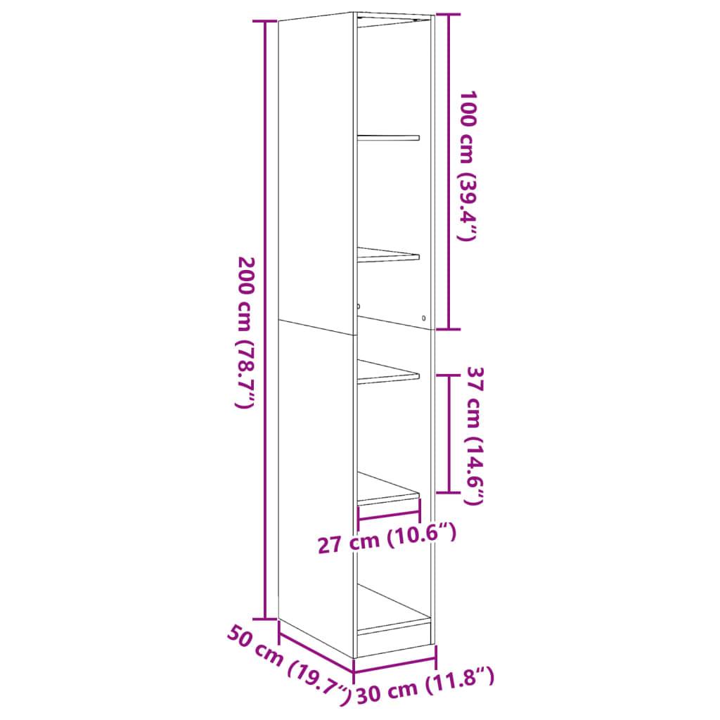 vidaXL Kleiderschrank Altholz-Optik 30x50x200 cm Holzwerkstoff