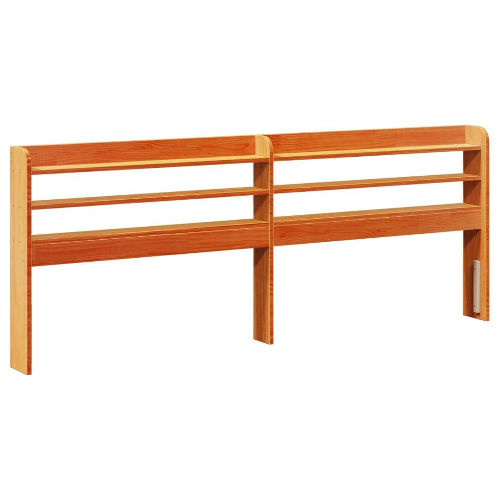 vidaXL Kopfteil mit Ablagen Wachsbraun 180 cm Massivholz Kiefer