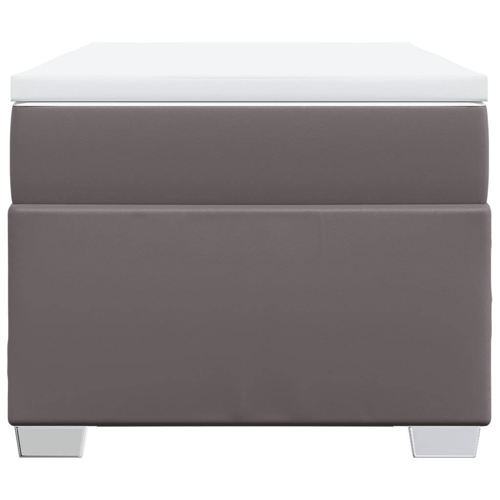 vidaXL Boxspringbett mit Matratze Grau 80x200 cm Kunstleder