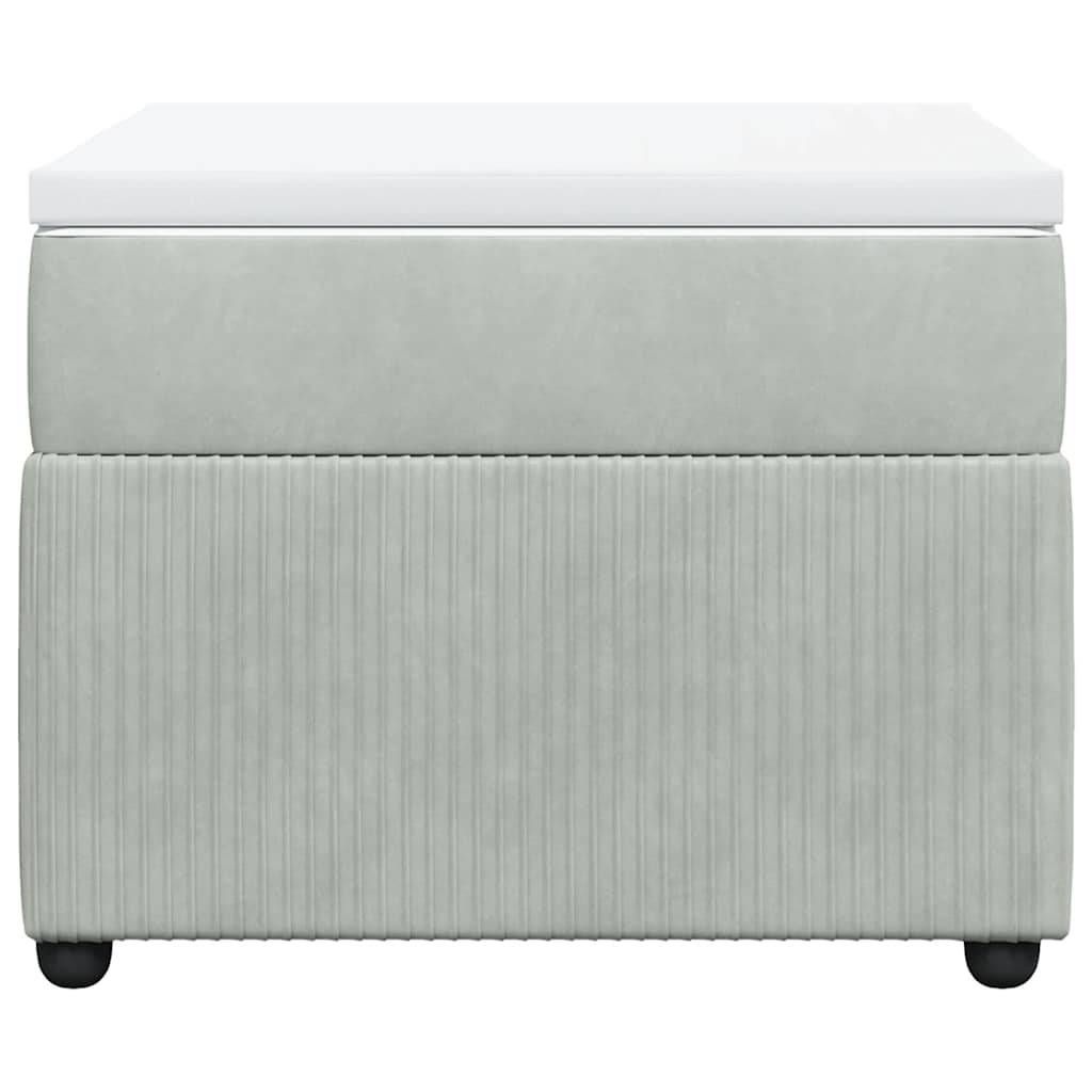 vidaXL Boxspringbett mit Matratze Hellgrau 100x200 cm Samt