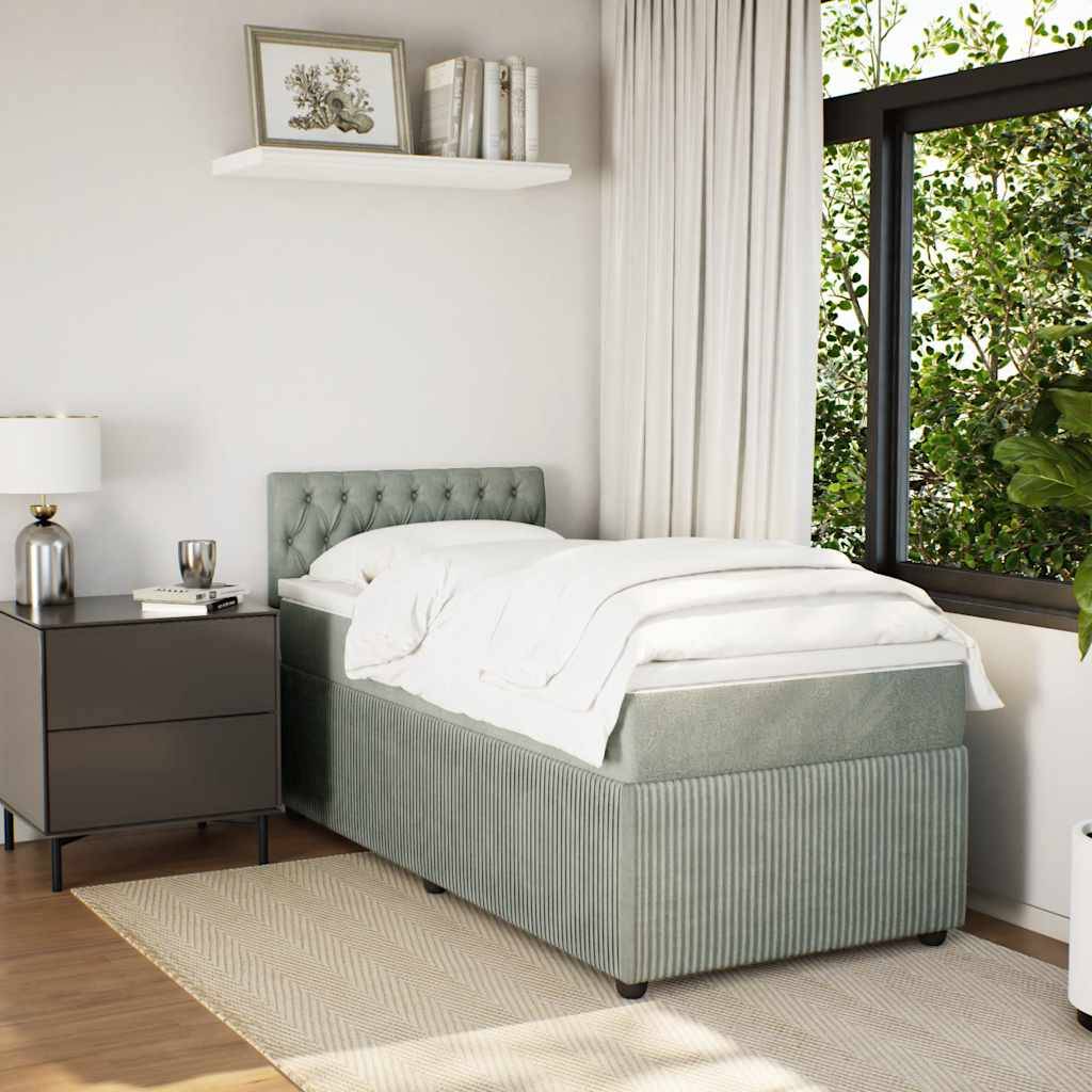 vidaXL Boxspringbett mit Matratze Rosa 80x200 cm Samt
