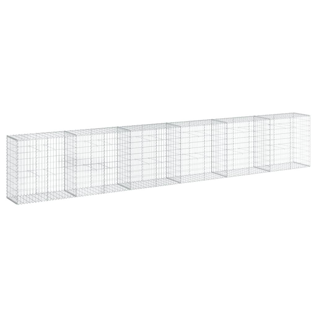 vidaXL Gabione mit Deckel 600x50x100 cm Verzinktes Eisen
