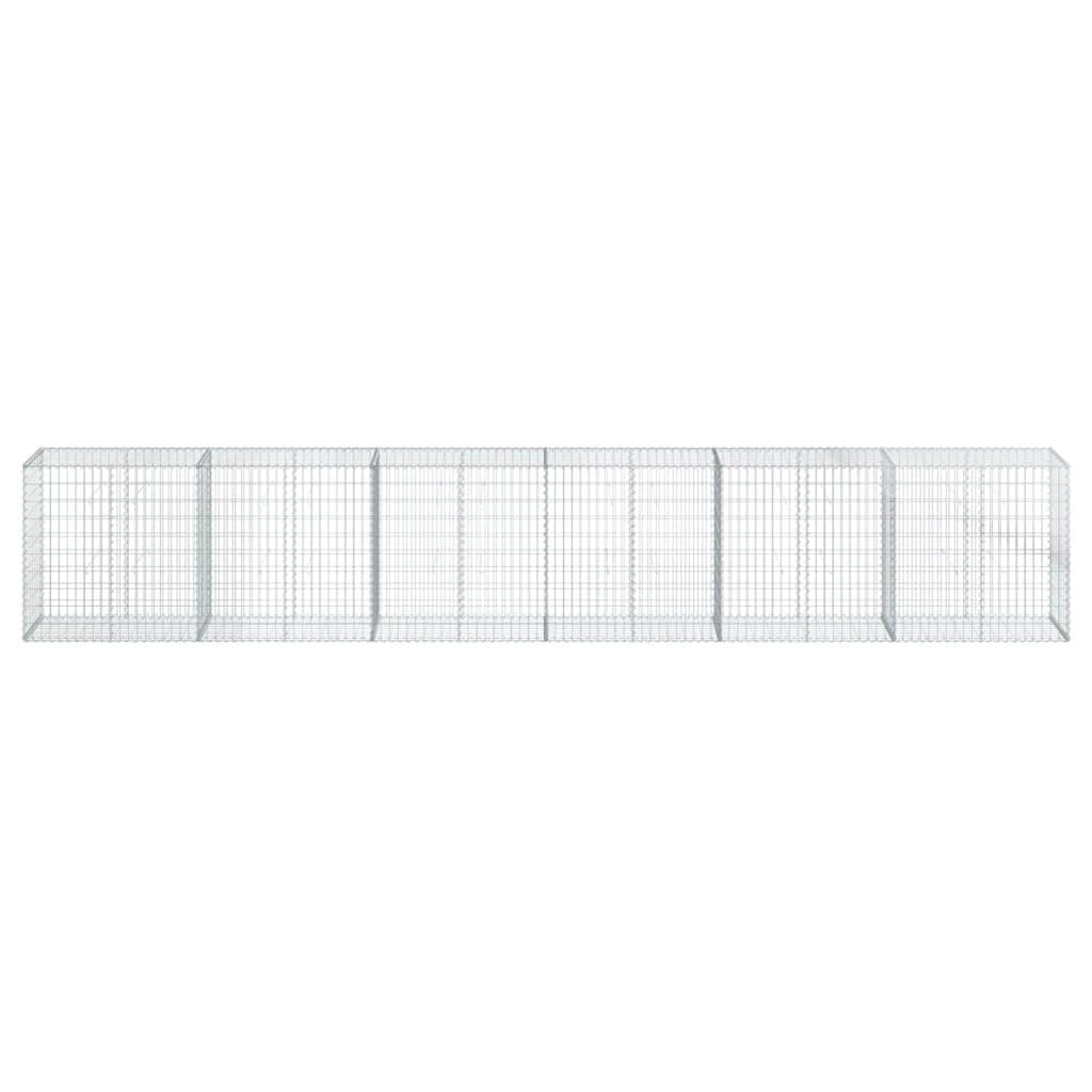 vidaXL Gabione mit Deckel 600x50x100 cm Verzinktes Eisen