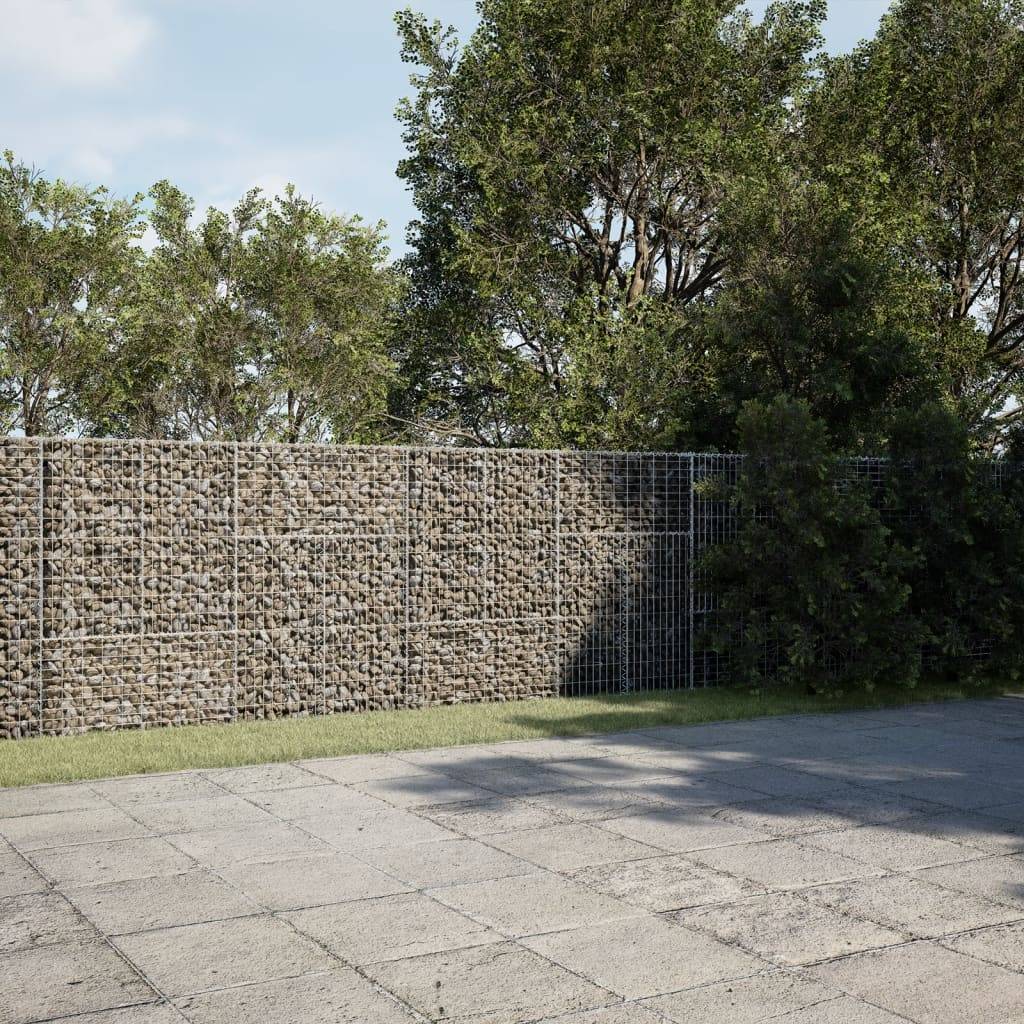 vidaXL Gabione mit Deckel 500x50x150 cm Verzinktes Eisen