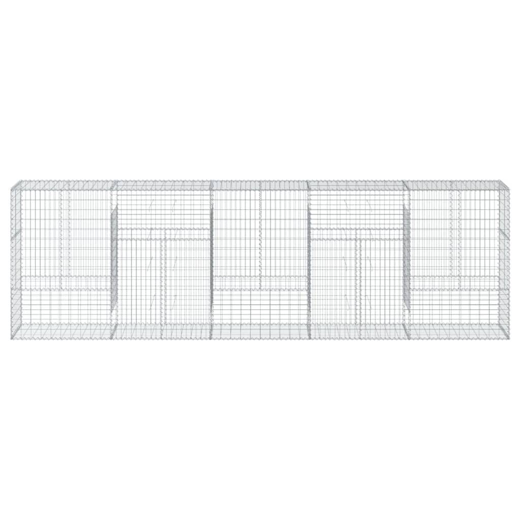 vidaXL Gabione mit Deckel 500x50x150 cm Verzinktes Eisen