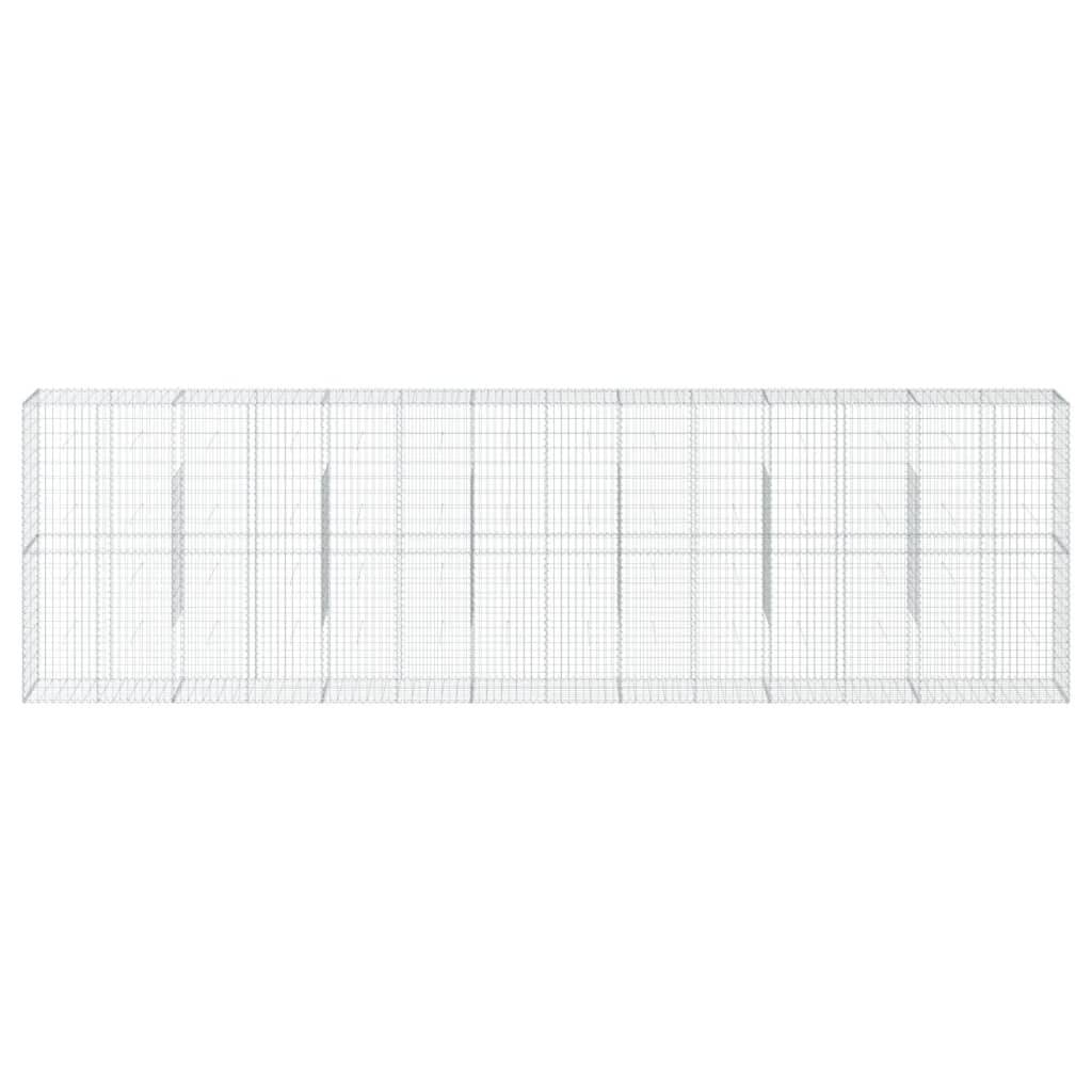 vidaXL Gabione mit Deckel 700x50x200 cm Verzinktes Eisen