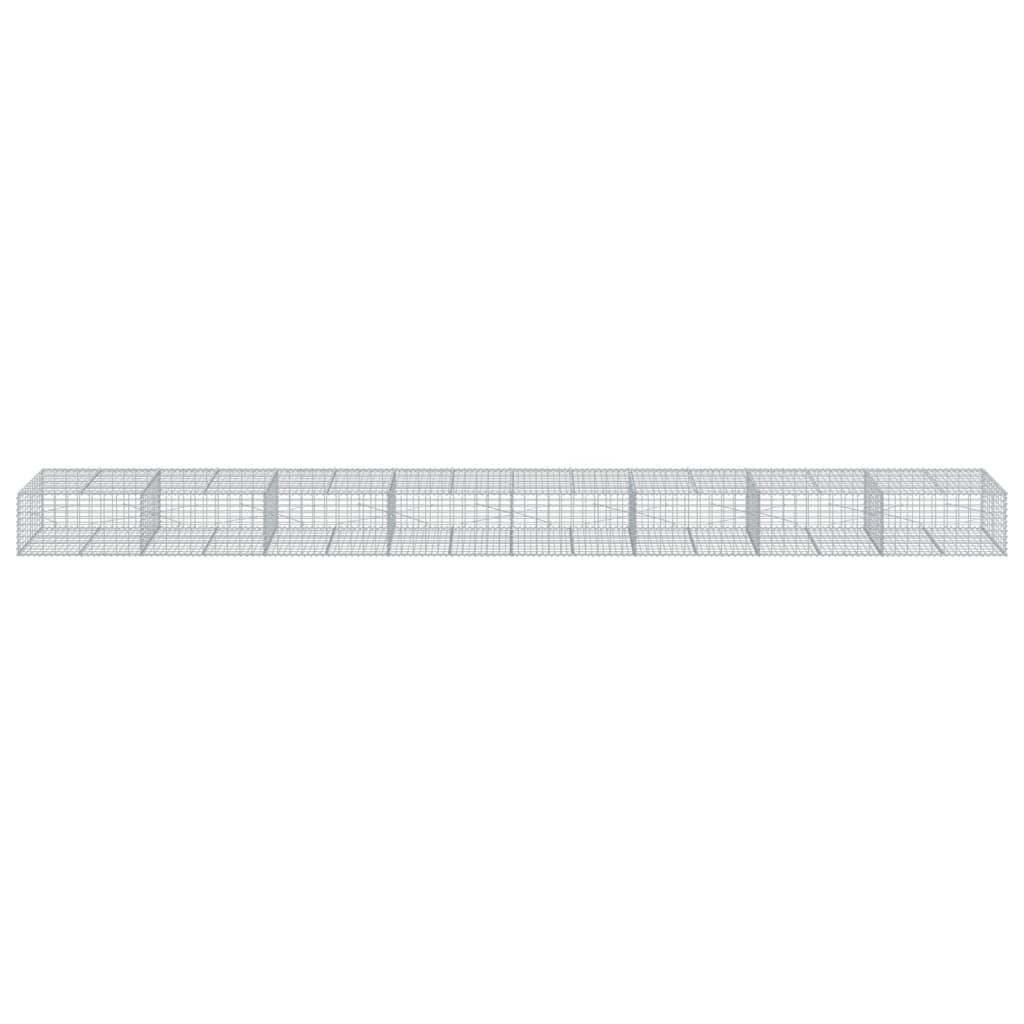 vidaXL Gabione mit Deckel 800x100x50 cm Verzinktes Eisen
