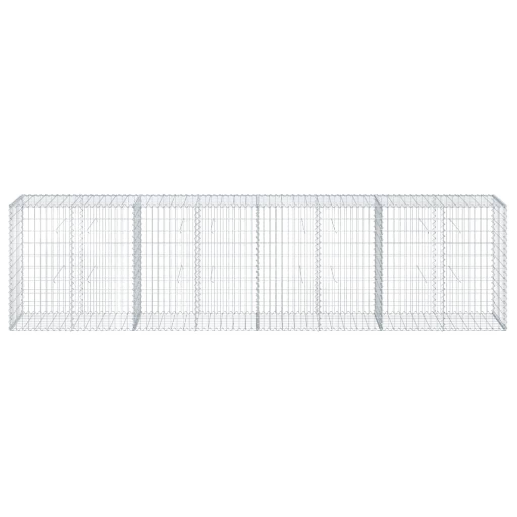 vidaXL Gabione mit Deckel 400x50x100 cm Verzinktes Eisen