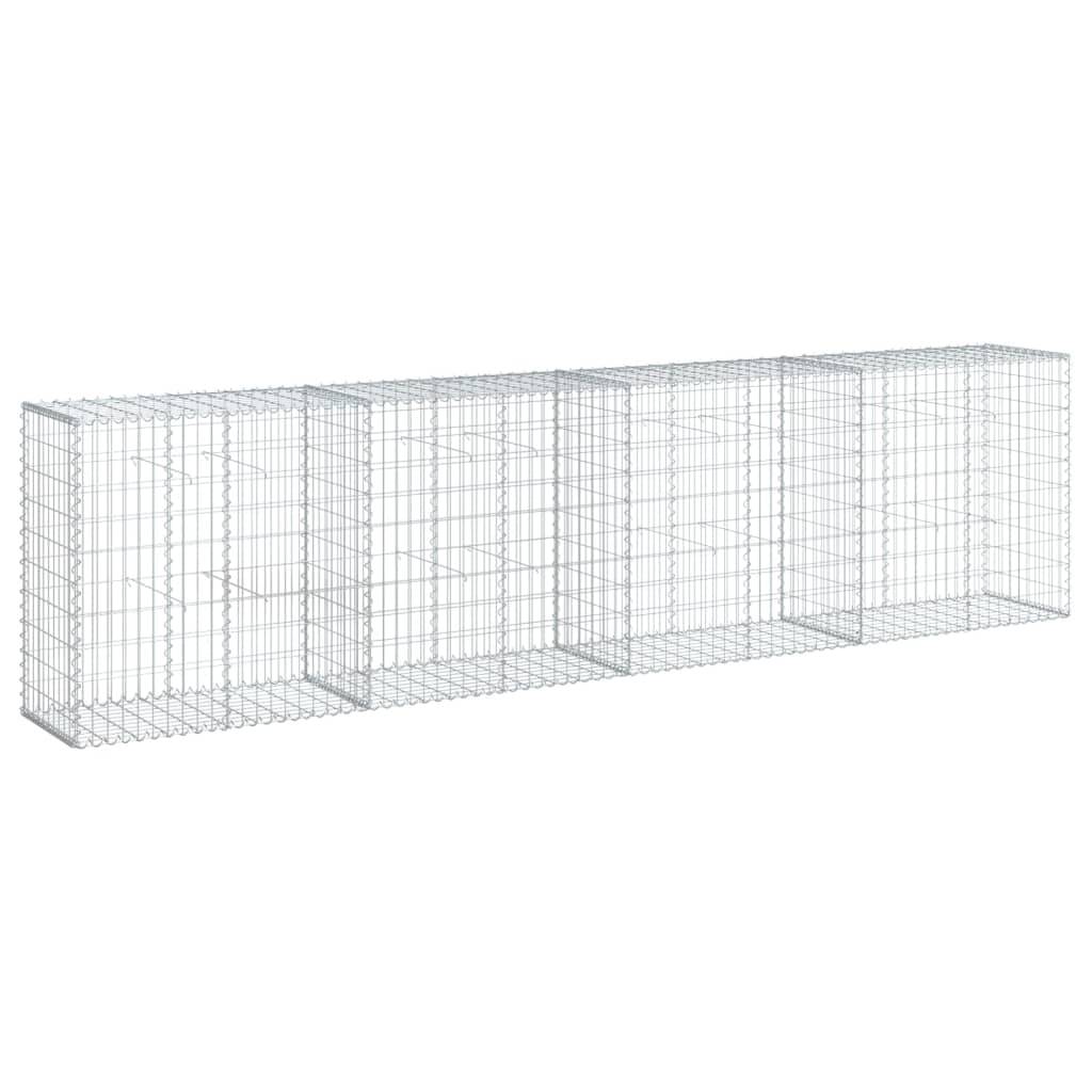 vidaXL Gabione mit Deckel 400x50x100 cm Verzinktes Eisen