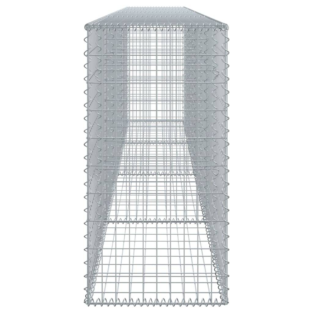 vidaXL Gabione mit Deckel 400x50x100 cm Verzinktes Eisen