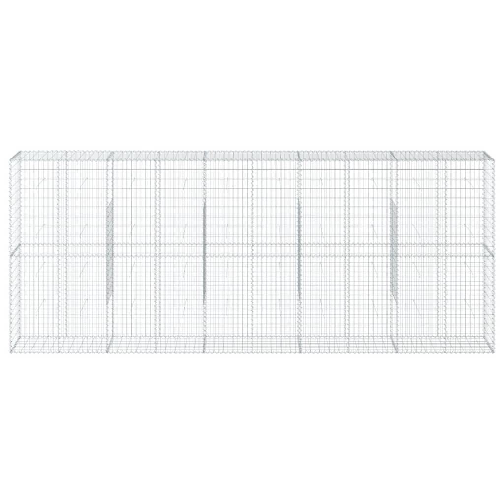 vidaXL Gabione mit Deckel 500x50x200 cm Verzinktes Eisen