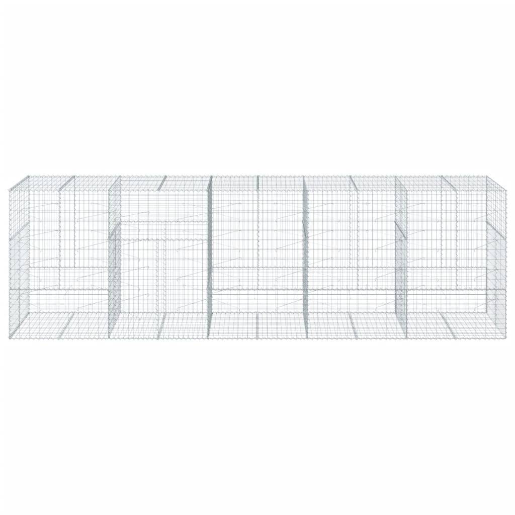 vidaXL Gabione mit Deckel 500x100x150 cm Verzinktes Eisen