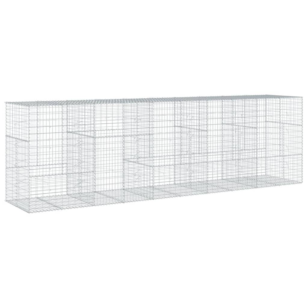 vidaXL Gabione mit Deckel 500x100x150 cm Verzinktes Eisen
