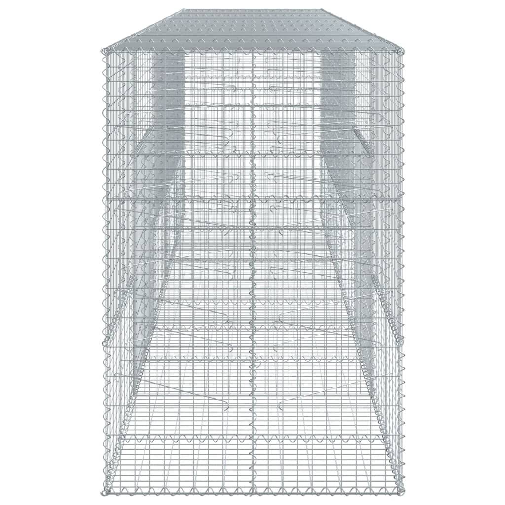 vidaXL Gabione mit Deckel 500x100x150 cm Verzinktes Eisen