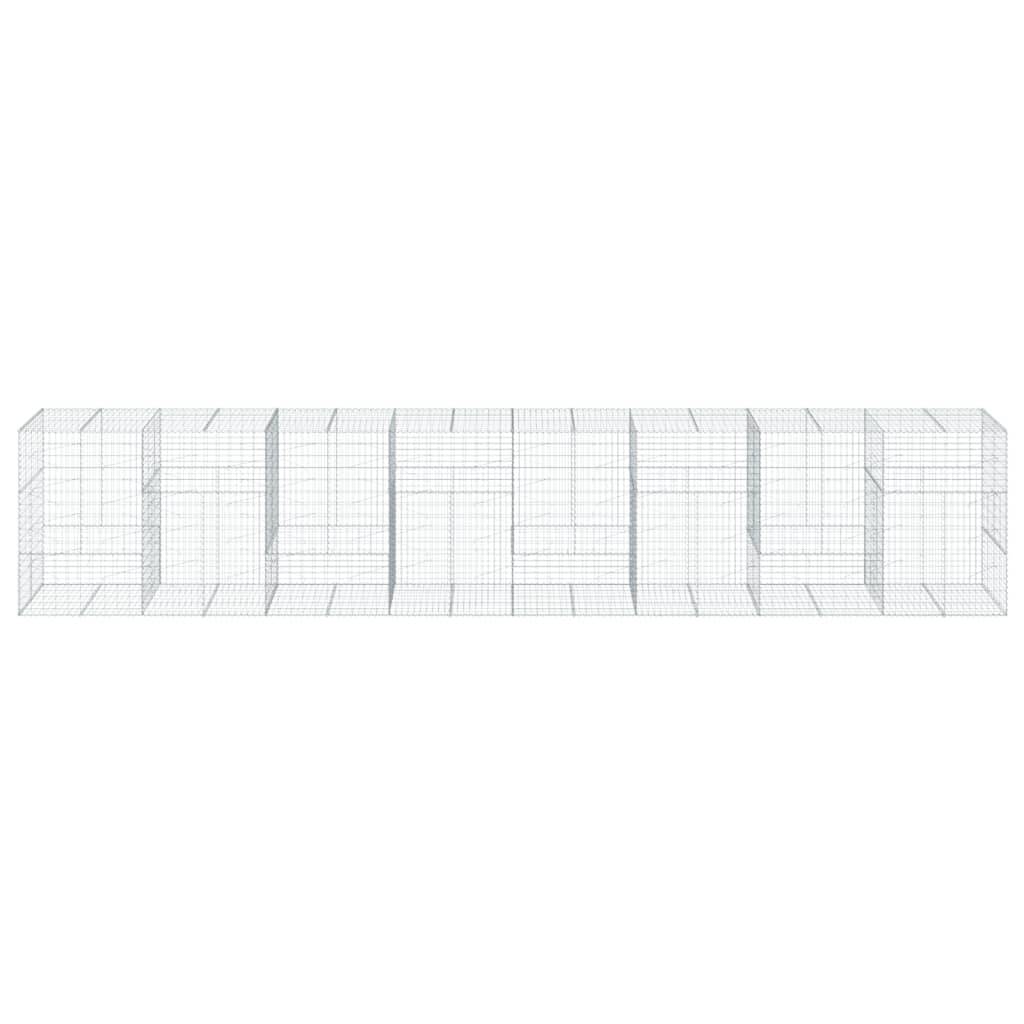 vidaXL Gabione mit Deckel 800x100x150 cm Verzinktes Eisen