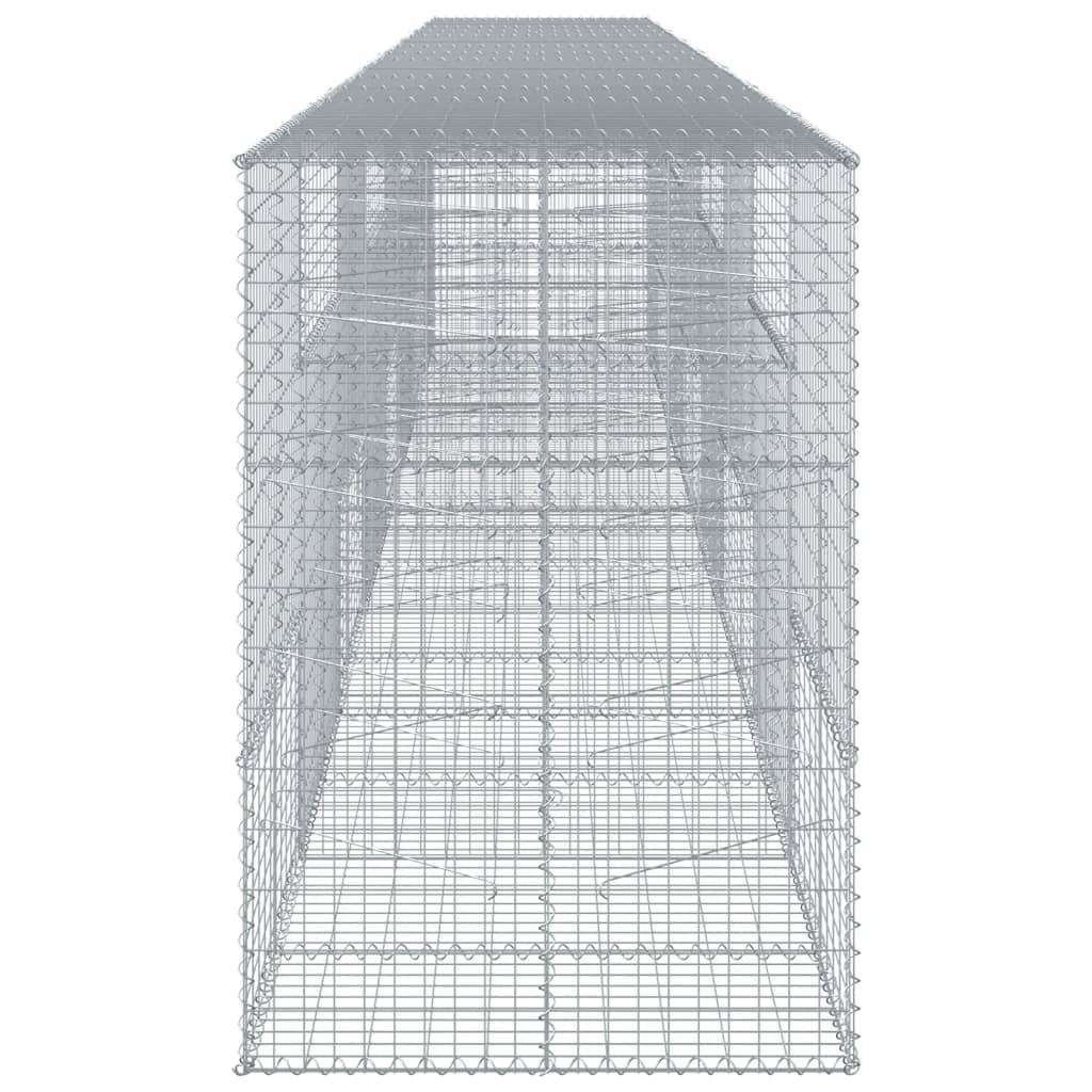 vidaXL Gabione mit Deckel 800x100x150 cm Verzinktes Eisen