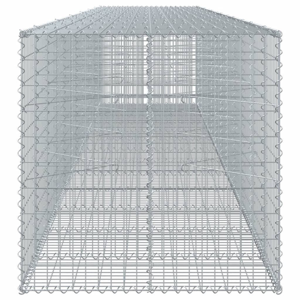vidaXL Gabione mit Deckel 650x100x100 cm Verzinktes Eisen