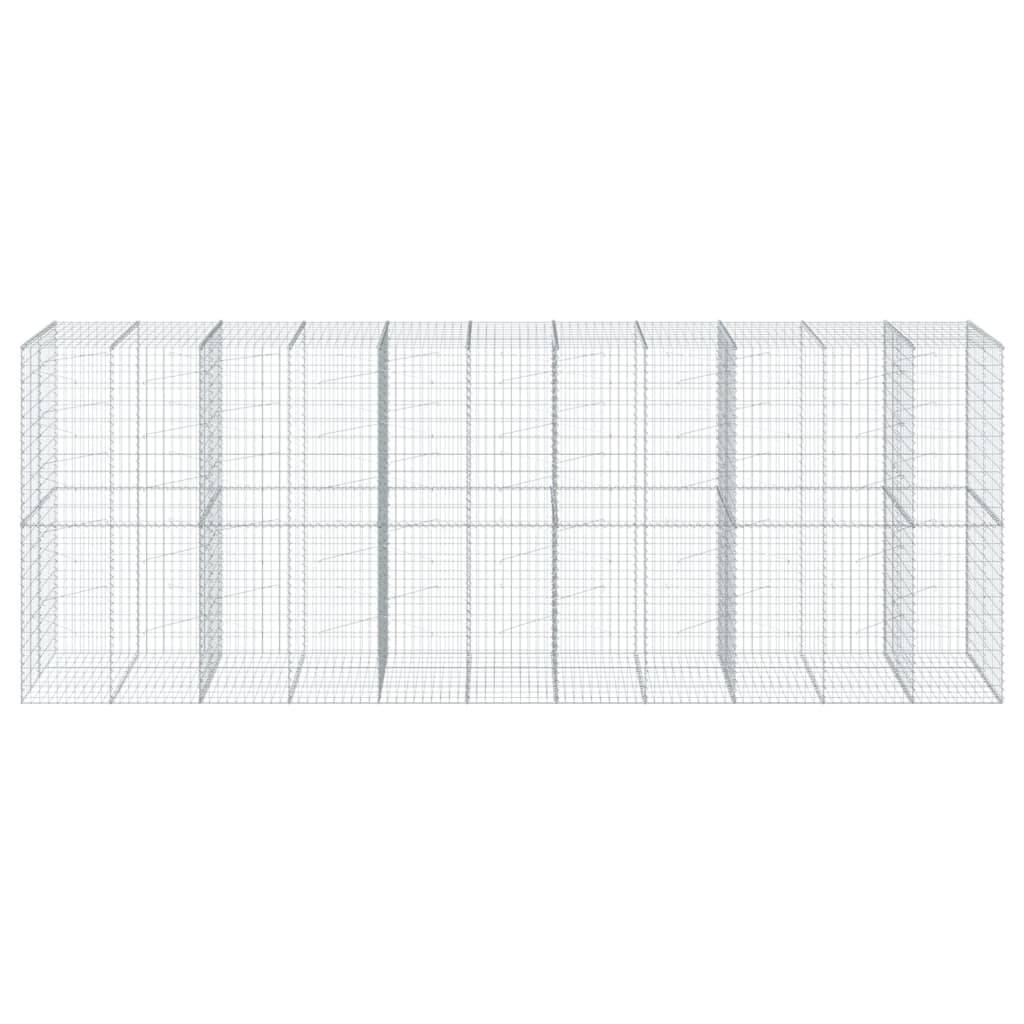 vidaXL Gabione mit Deckel 550x100x200 cm Verzinktes Eisen
