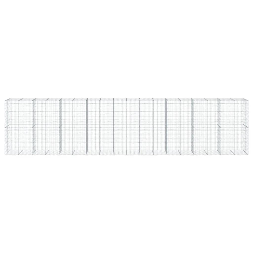vidaXL Gabione mit Deckel 900x100x200 cm Verzinktes Eisen