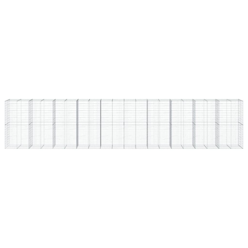 vidaXL Gabione mit Deckel 1000x100x200 cm Verzinktes Eisen