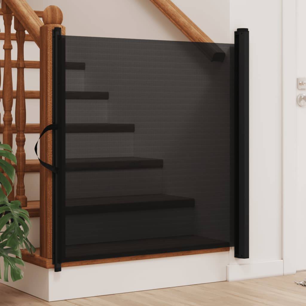 vidaXL Haustier-Barriere Ausziehbar Schwarz 117,5x125 cm
