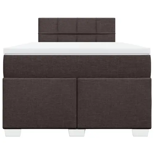 vidaXL Boxspringbett mit Matratze Dunkelbraun 120x200 cm Stoff vidaXL Boxspringbett mit Matratze Dunkelbraun 120x200 cm Stoff