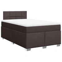 vidaXL Boxspringbett mit Matratze Dunkelbraun 120x200 cm Stoff vidaXL Boxspringbett mit Matratze Dunkelbraun 120x200 cm Stoff
