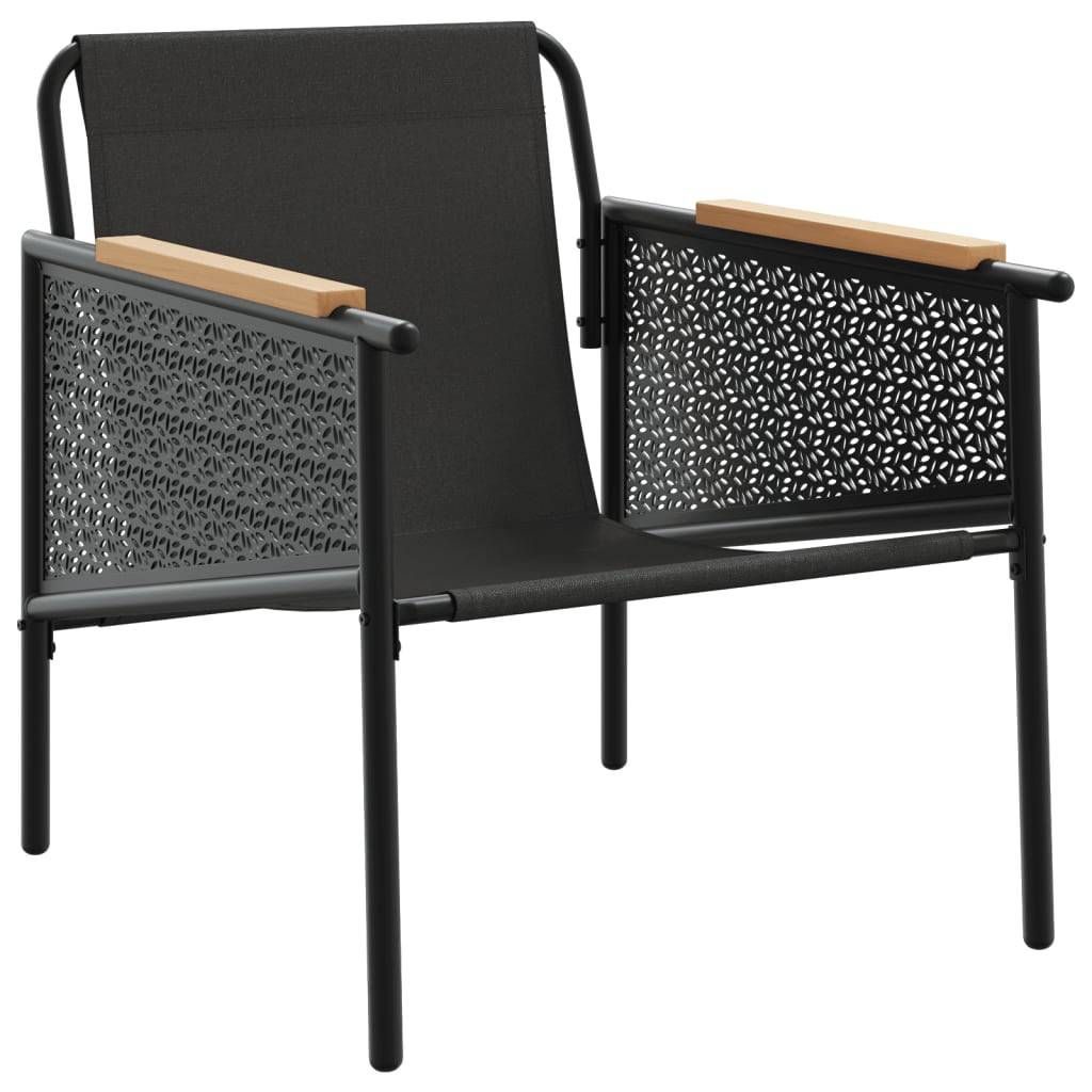 vidaXL Gartenstühle mit Kissen 2 Stk. Schwarz Stahl