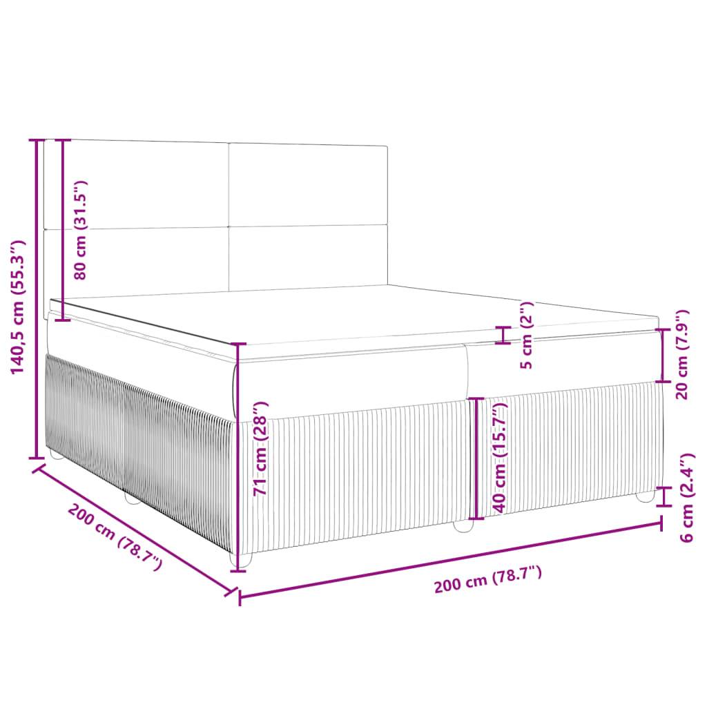 vidaXL Boxspringbett mit Matratze Dunkelblau 200x200 cm Samt