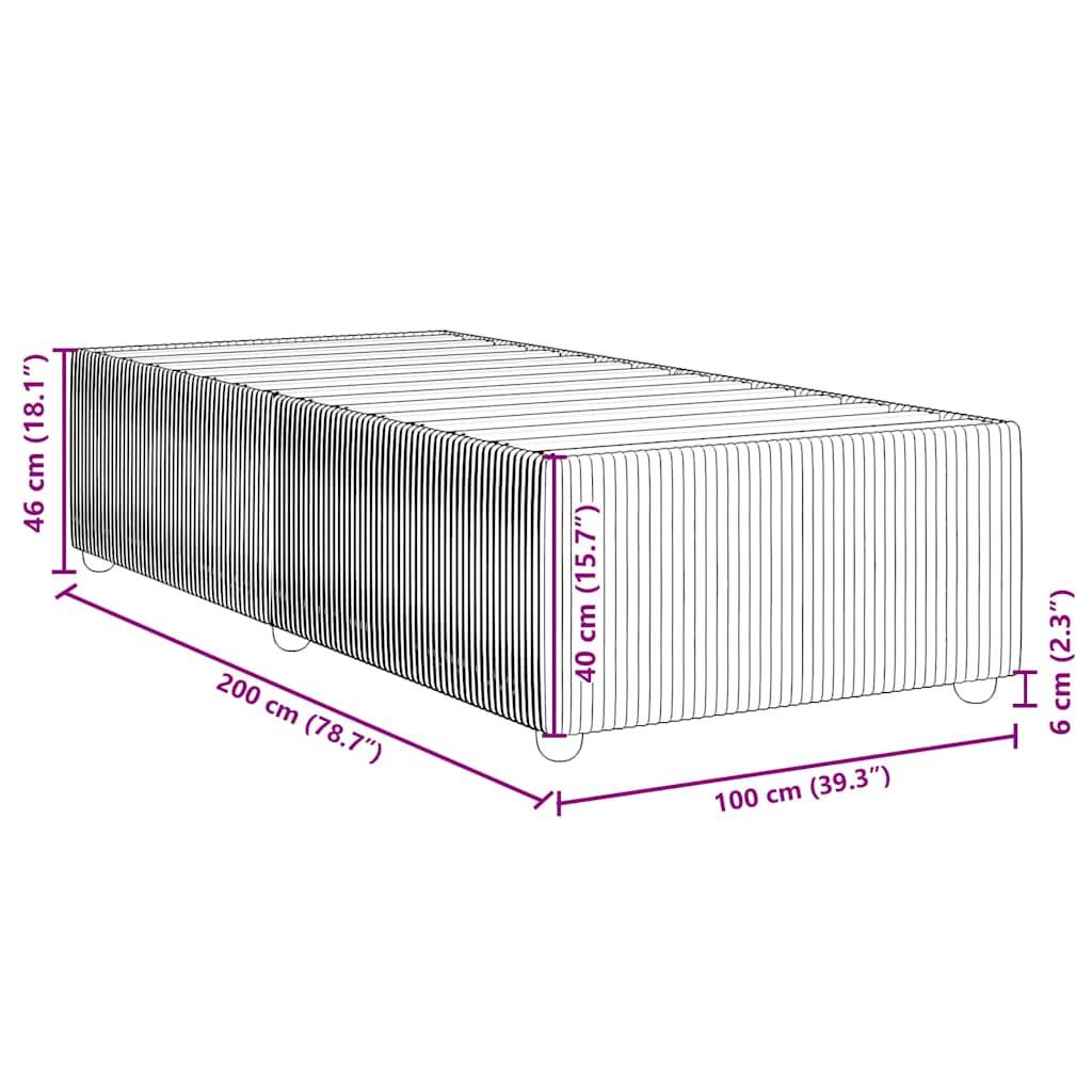 vidaXL Bettgestell Blau 100x200 cm Samt