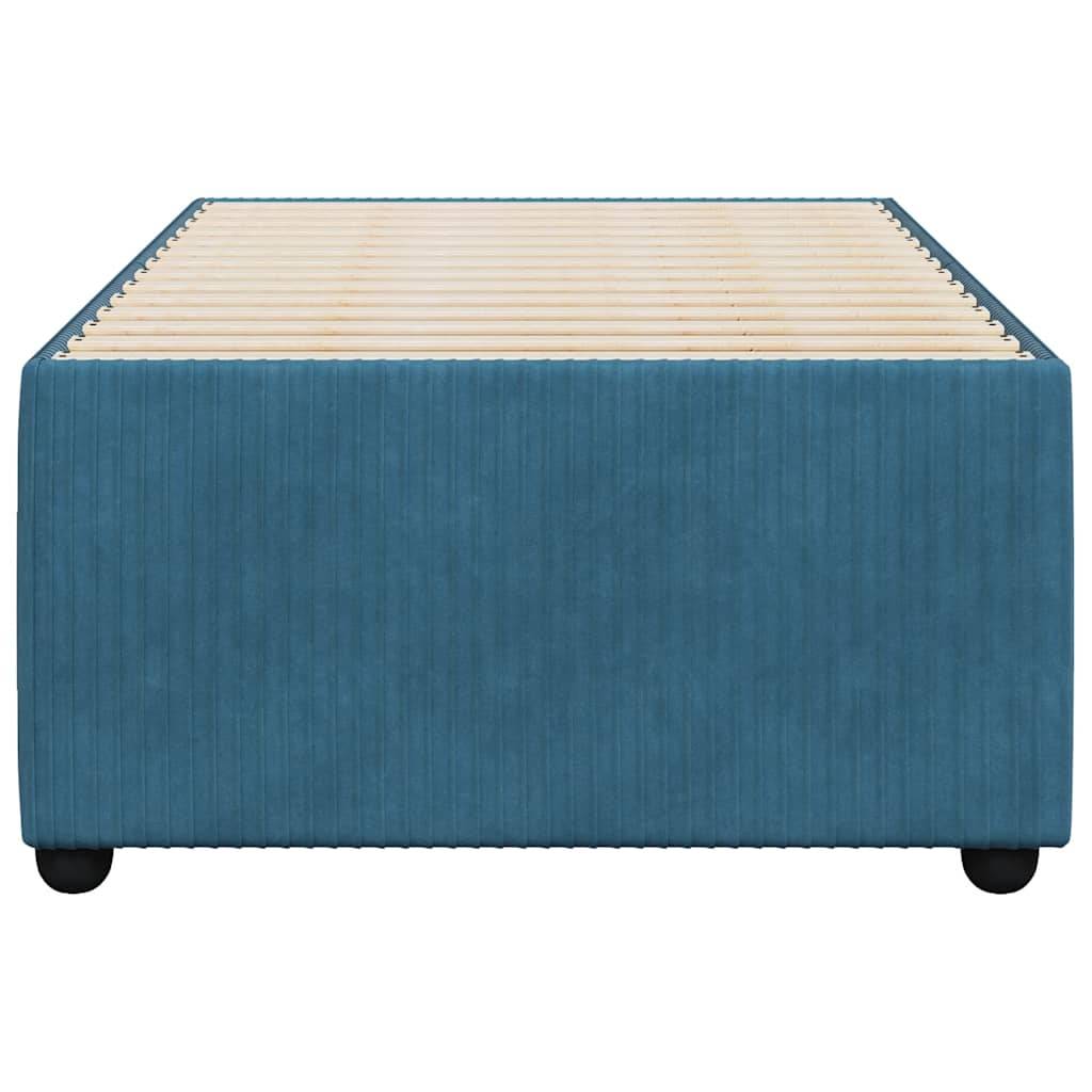 vidaXL Bettgestell Blau 100x200 cm Samt
