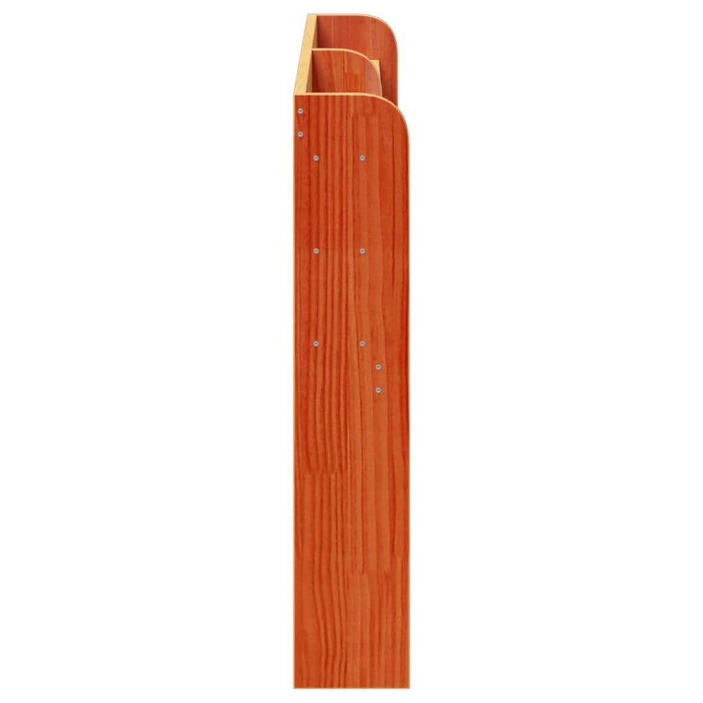 vidaXL Kopfteil mit Ablagen Wachsbraun 120 cm Massivholz Kiefer