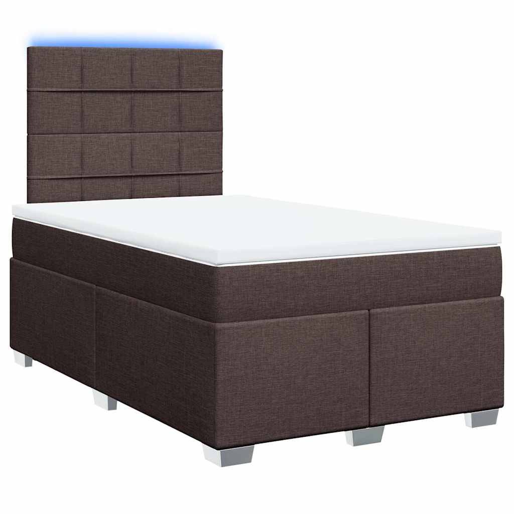 vidaXL Boxspringbett mit Matratze Dunkelbraun 120x200 cm Stoff