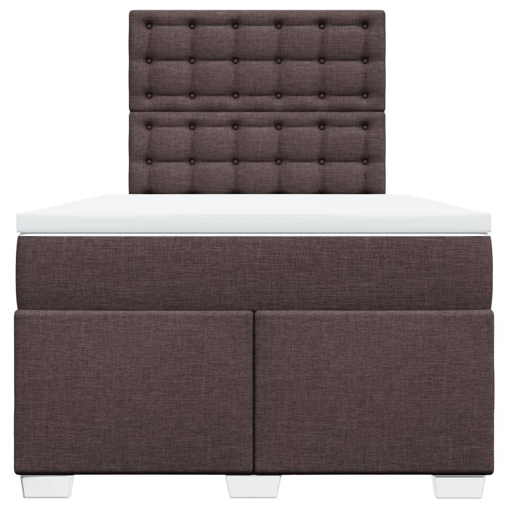 vidaXL Boxspringbett mit Matratze Dunkelbraun 120x190 cm Stoff