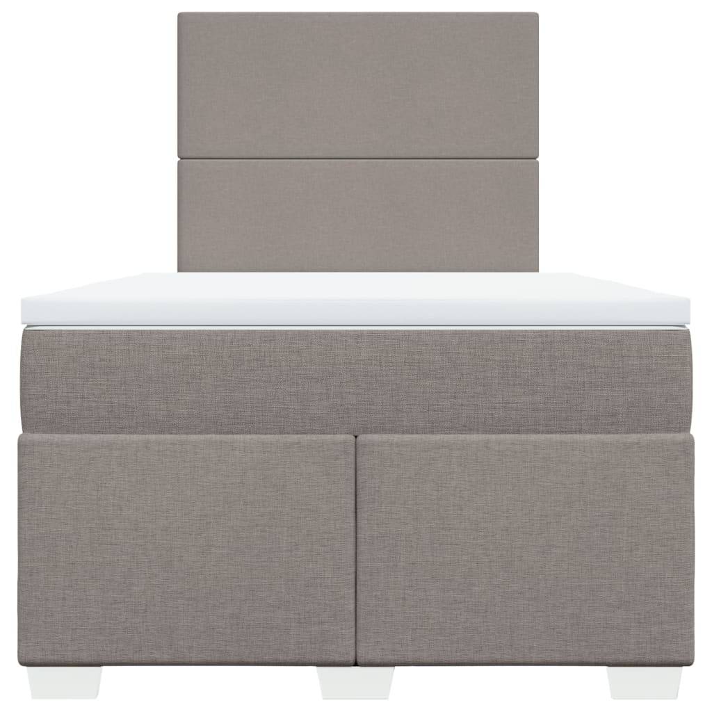 vidaXL Boxspringbett mit Matratze Taupe 120x200 cm Stoff