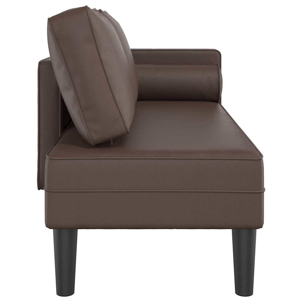 vidaXL Chaiselongue mit Kissen Braun Kunstleder