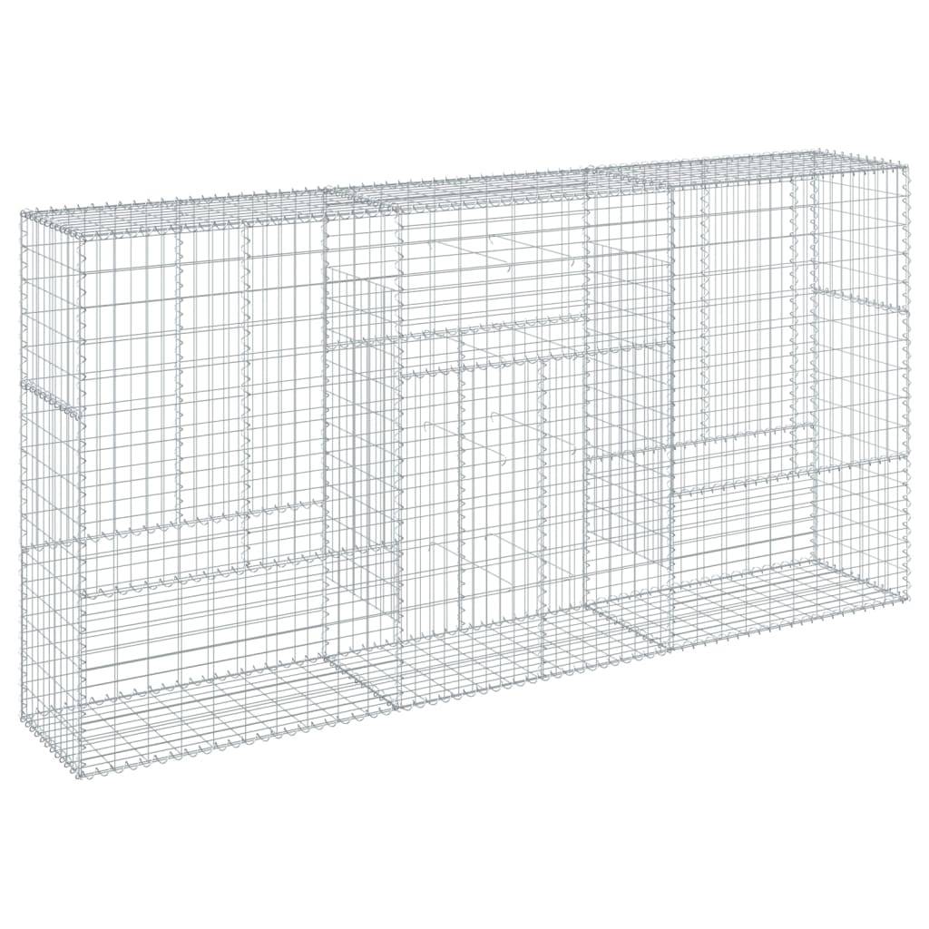 vidaXL Gabione mit Deckel 300x50x150 cm Verzinktes Eisen