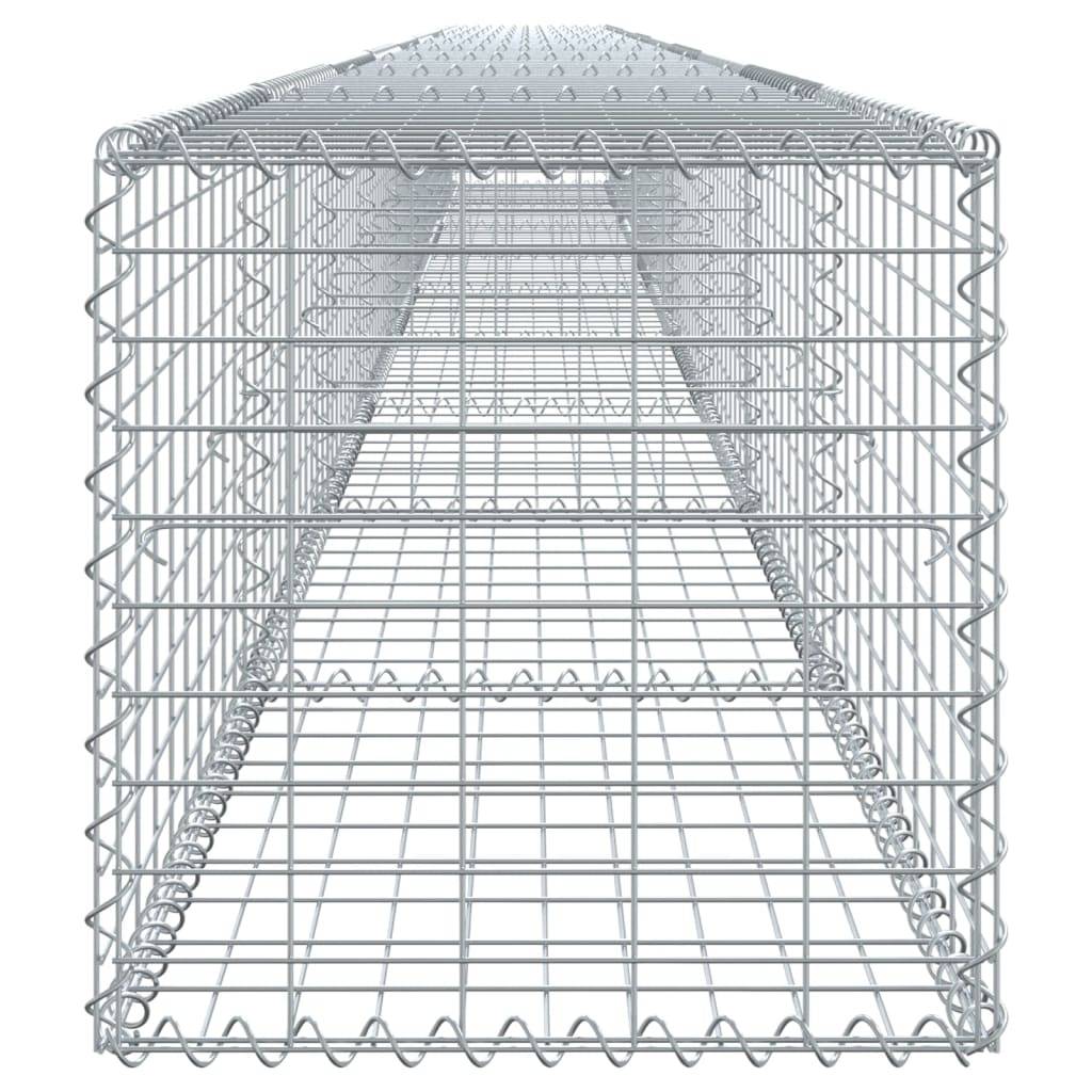 vidaXL Gabione mit Deckel 900x50x50 cm Verzinktes Eisen