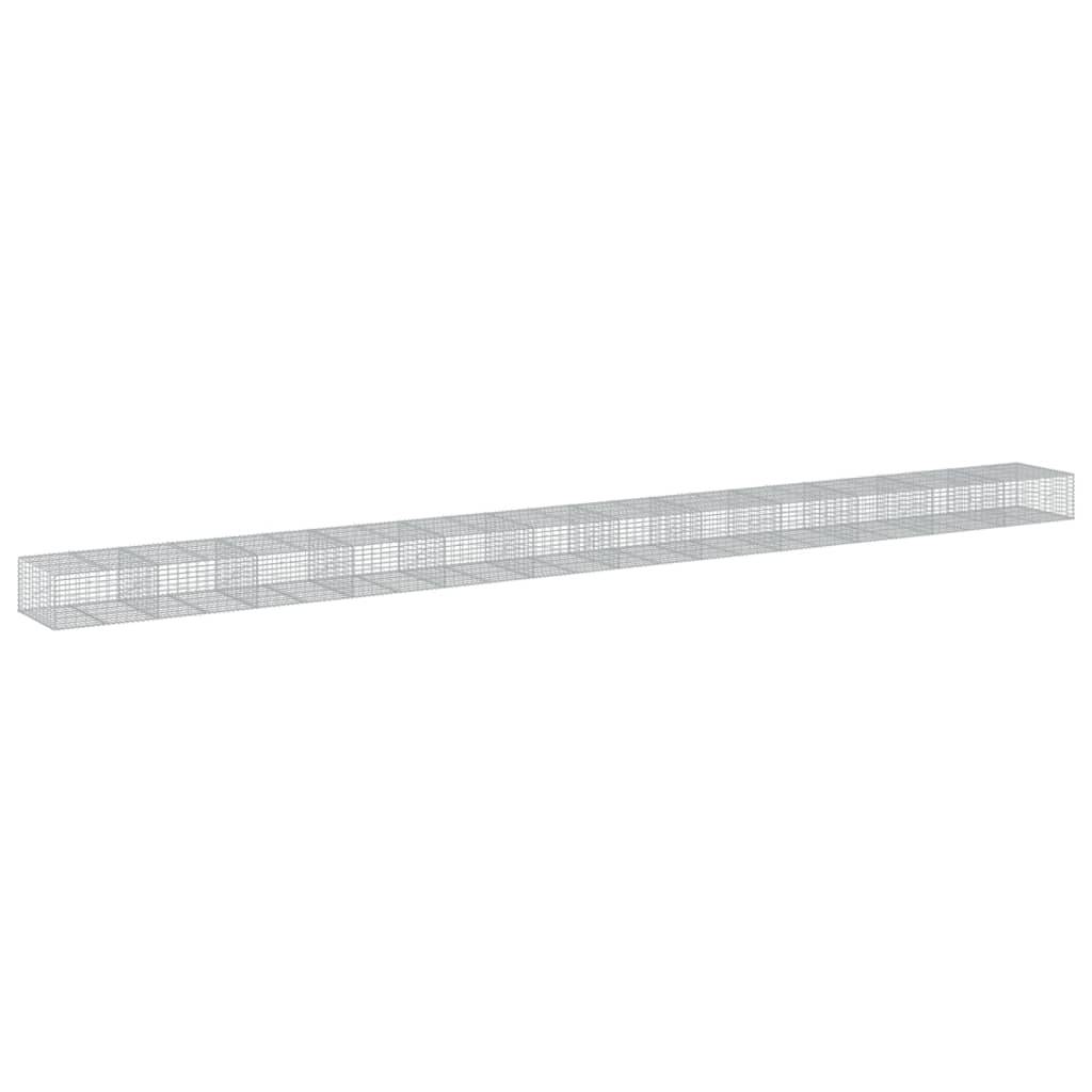 vidaXL Gabione mit Deckel 1200x100x50 cm Verzinktes Eisen