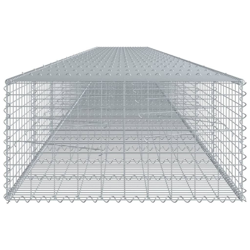 vidaXL Gabione mit Deckel 1200x100x50 cm Verzinktes Eisen