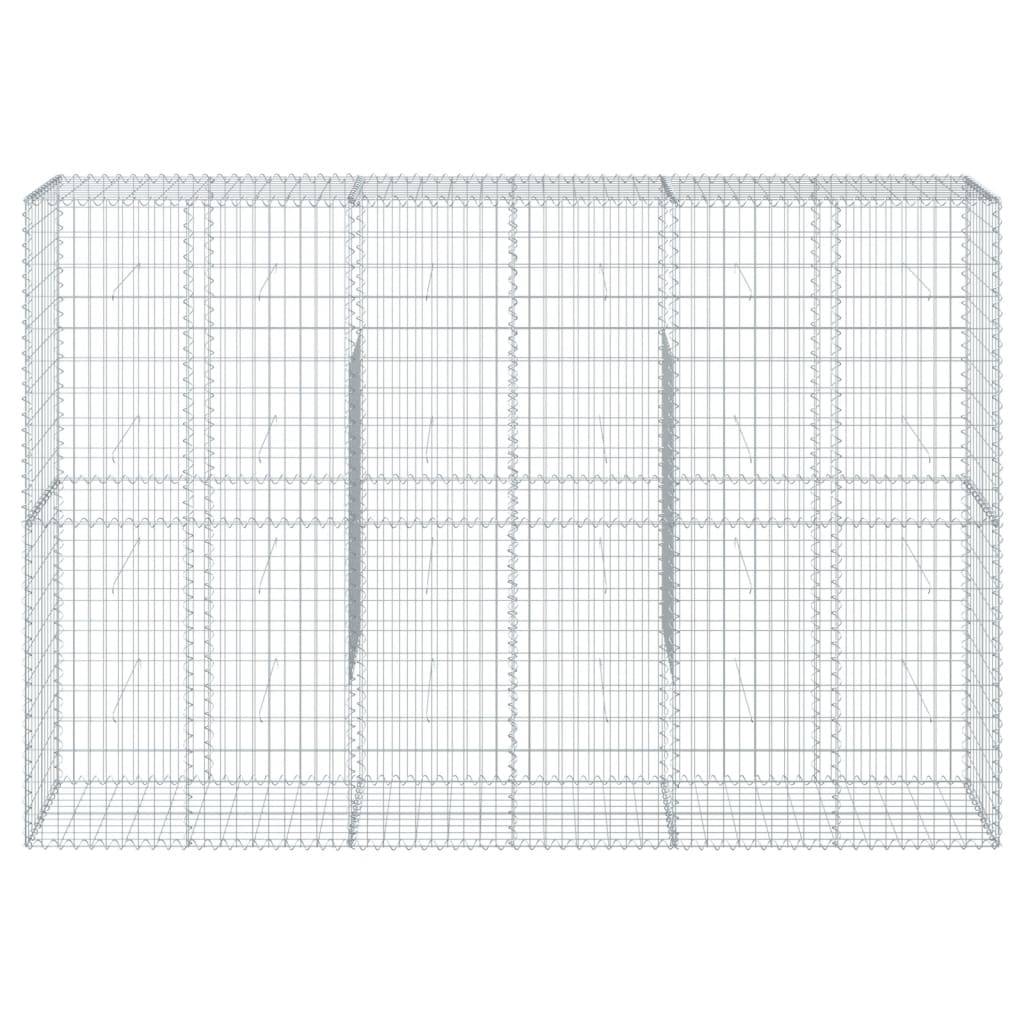 vidaXL Gabione mit Deckel 300x50x200 cm Verzinktes Eisen