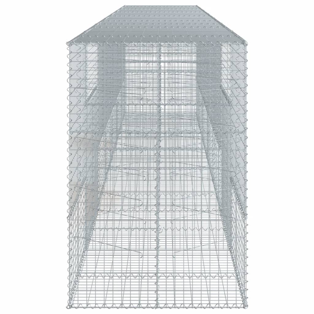 vidaXL Gabione mit Deckel 700x100x150 cm Verzinktes Eisen