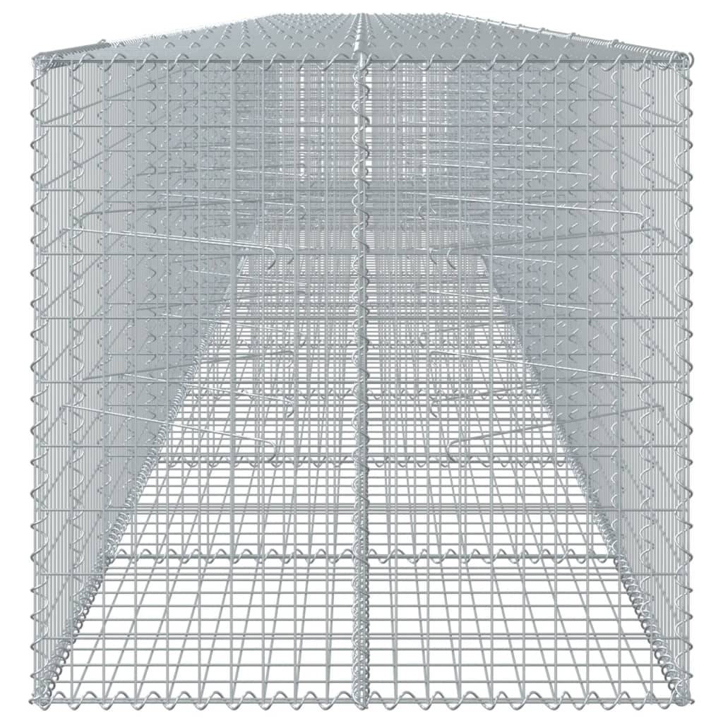 vidaXL Gabione mit Deckel 1100x100x100 cm Verzinktes Eisen