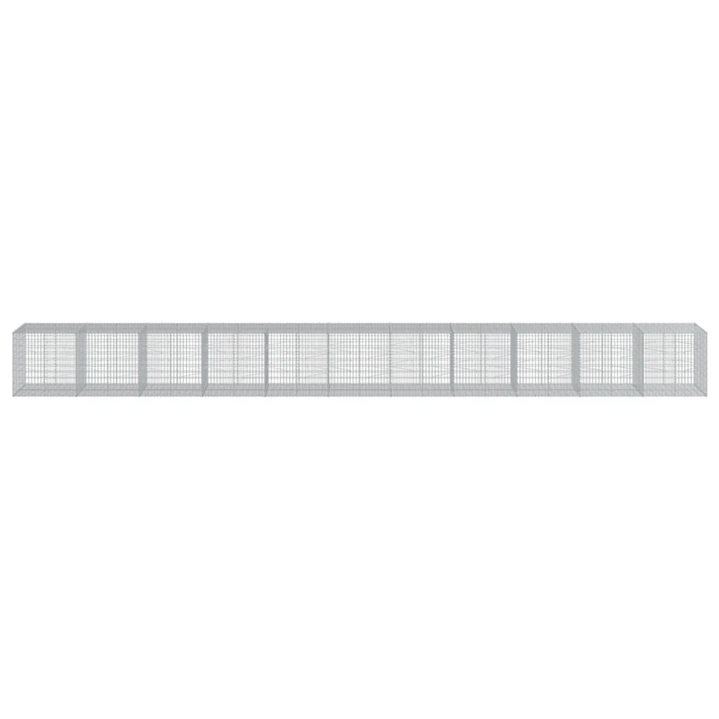 vidaXL Gabione mit Deckel 1100x100x100 cm Verzinktes Eisen