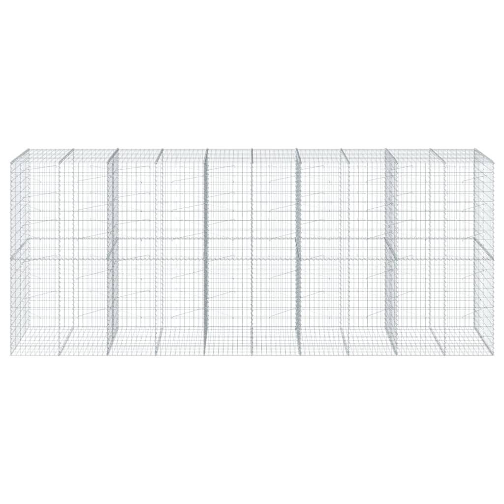 vidaXL Gabione mit Deckel 500x100x200 cm Verzinktes Eisen