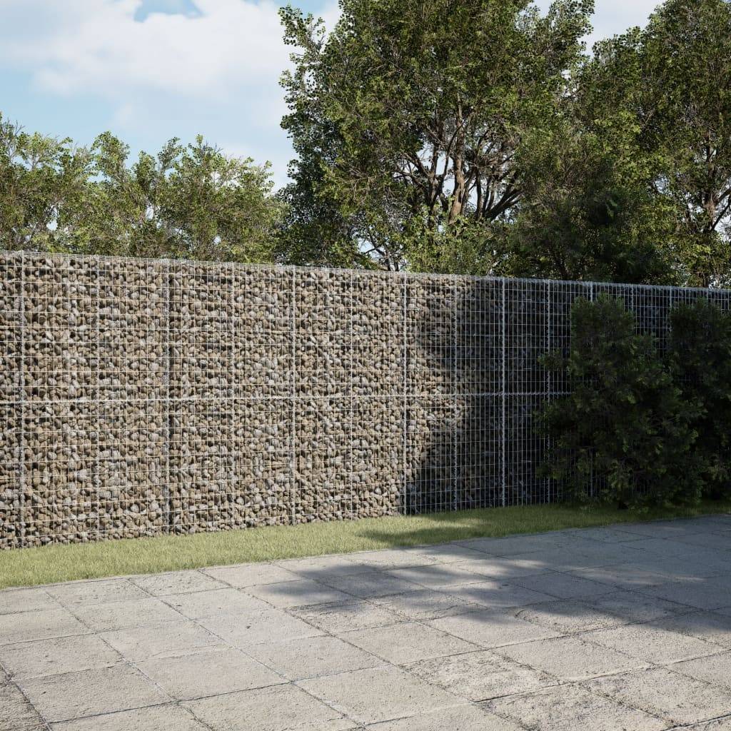 vidaXL Gabione mit Deckel 700x100x200 cm Verzinktes Eisen