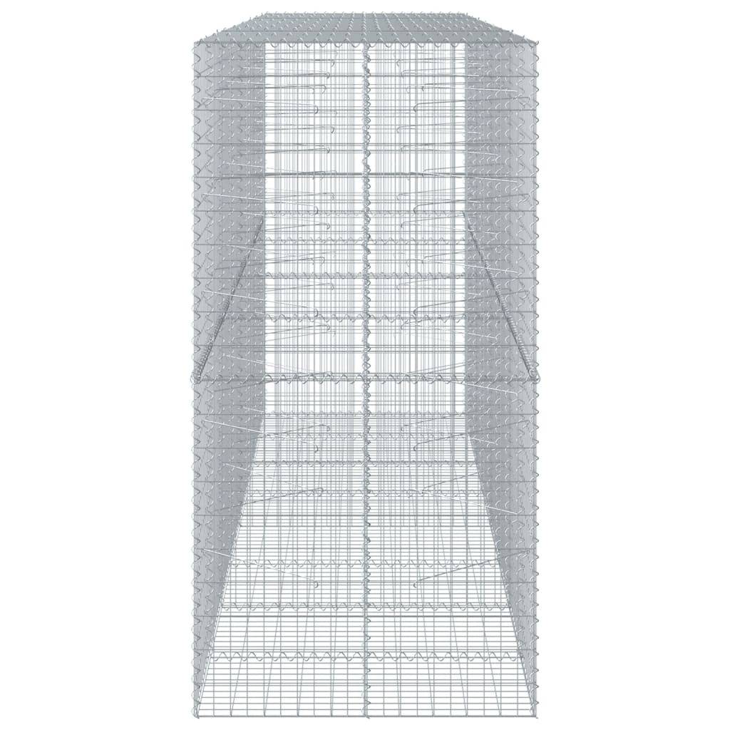vidaXL Gabione mit Deckel 400x100x200 cm Verzinktes Eisen