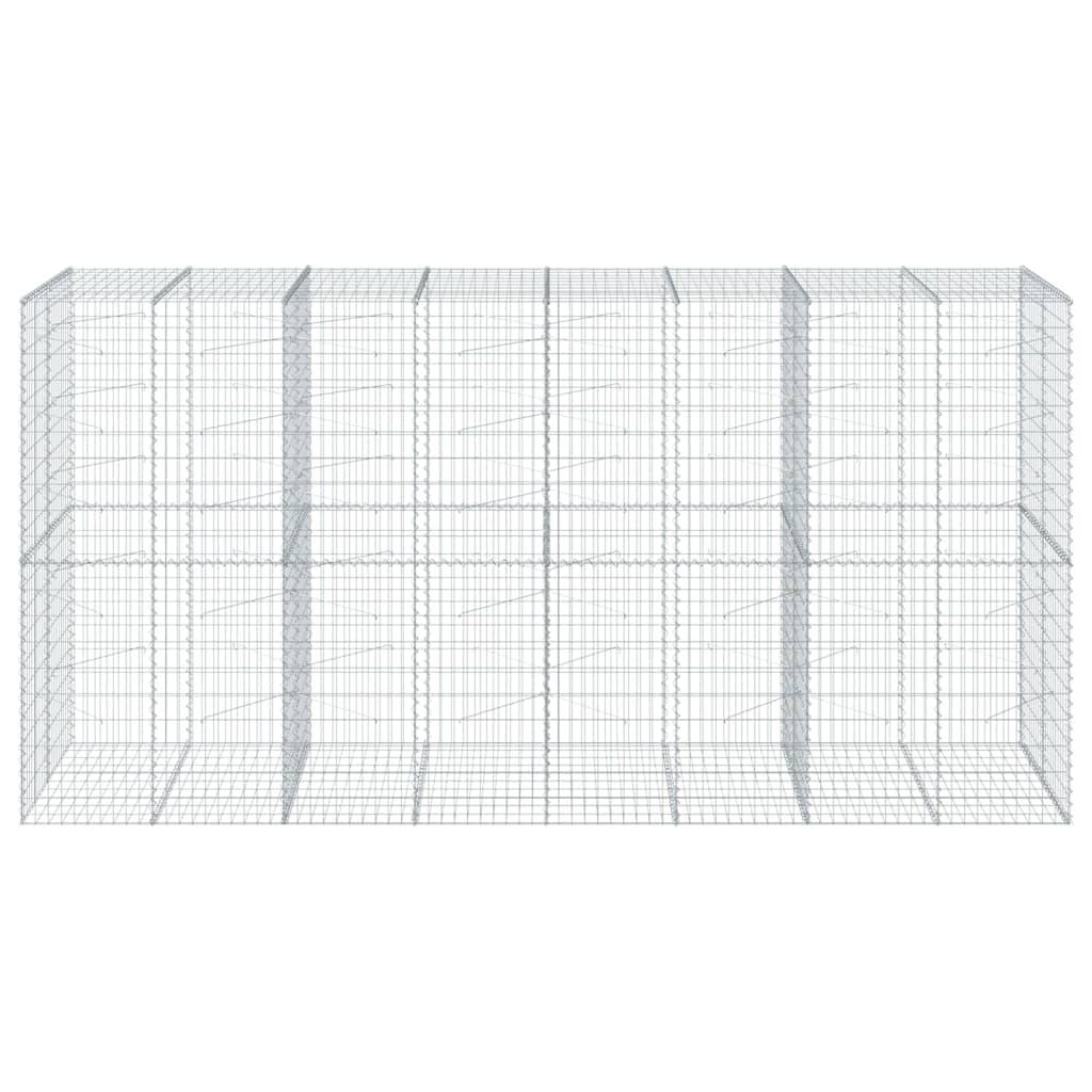 vidaXL Gabione mit Deckel 400x100x200 cm Verzinktes Eisen